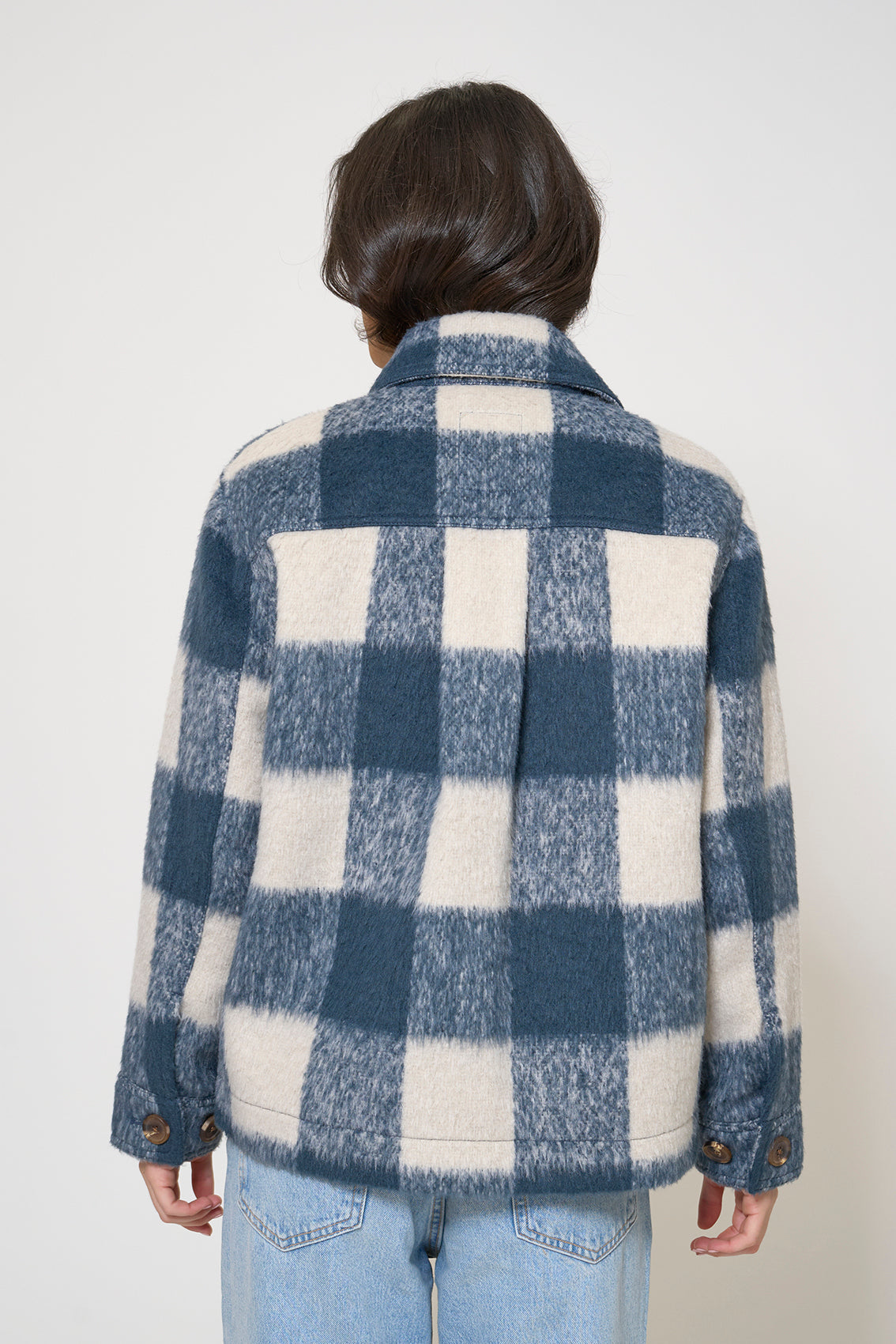 Checked fleece overshirt