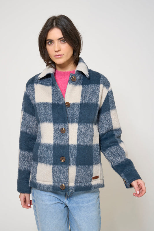 Checked fleece overshirt