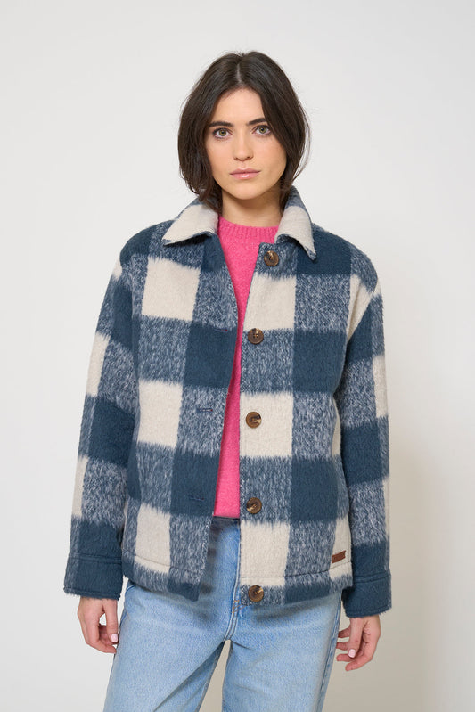 Checked fleece overshirt