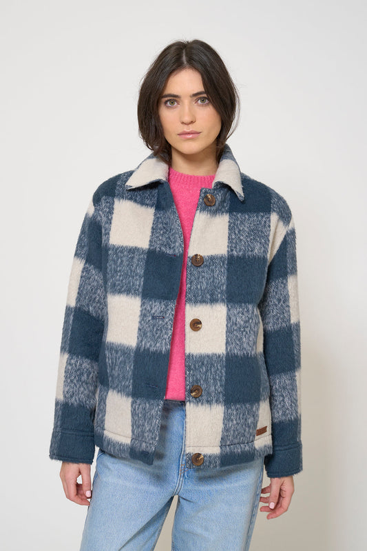 Checked fleece overshirt