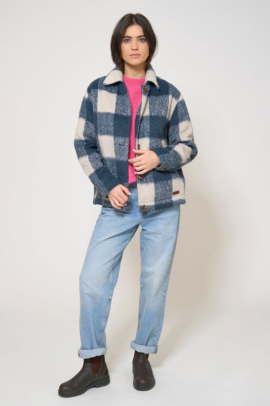 Checked fleece overshirt