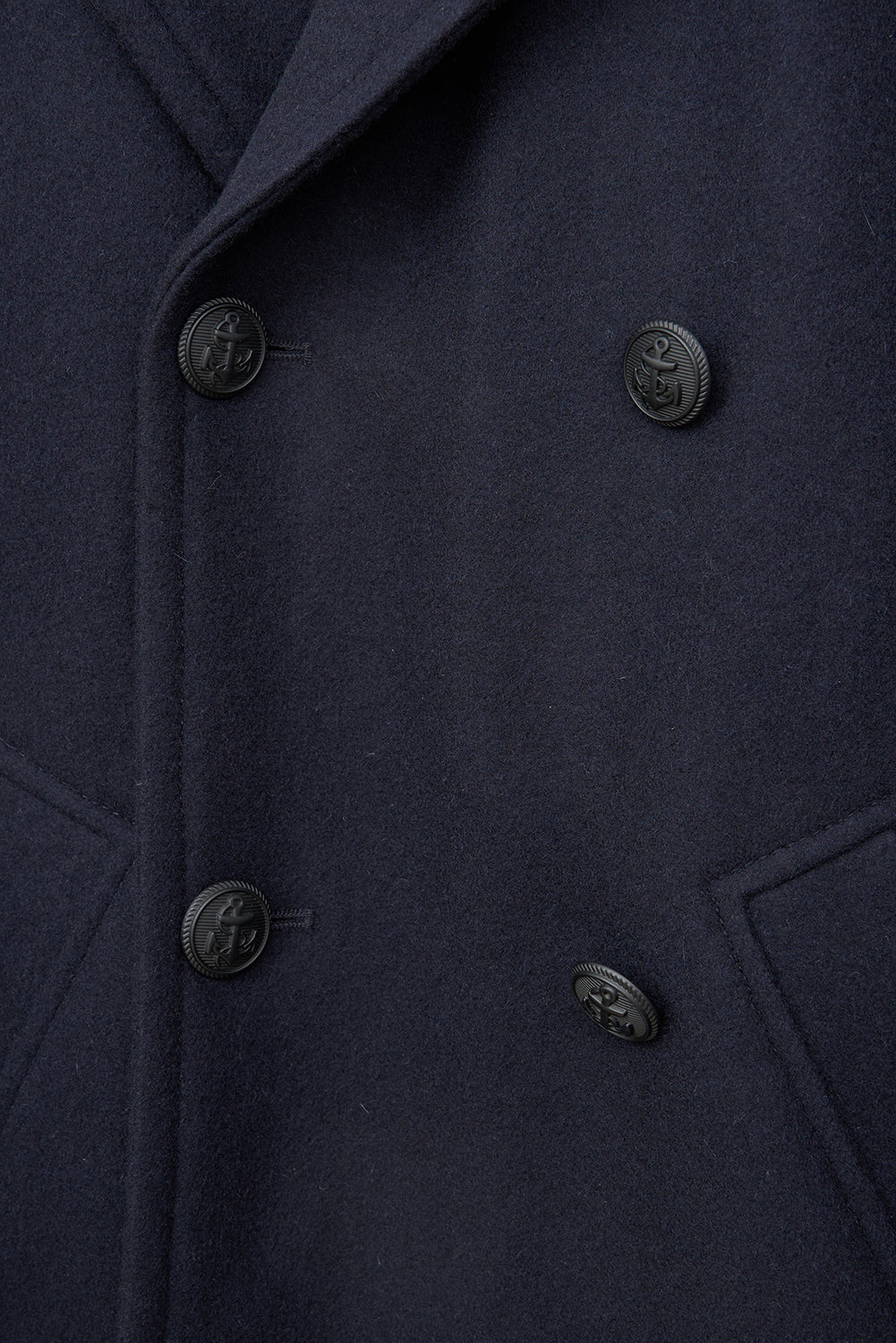 Navy sailor jacket with anchor buttons