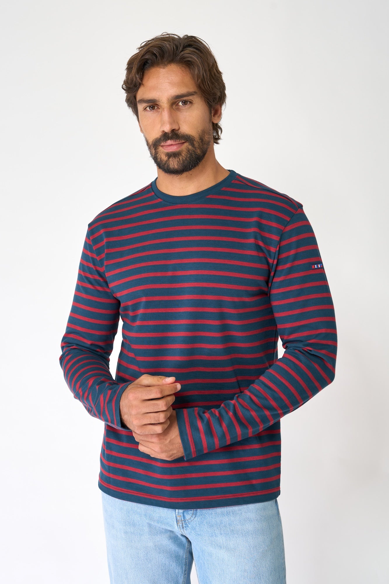 T-shirt manches longues rayé marin