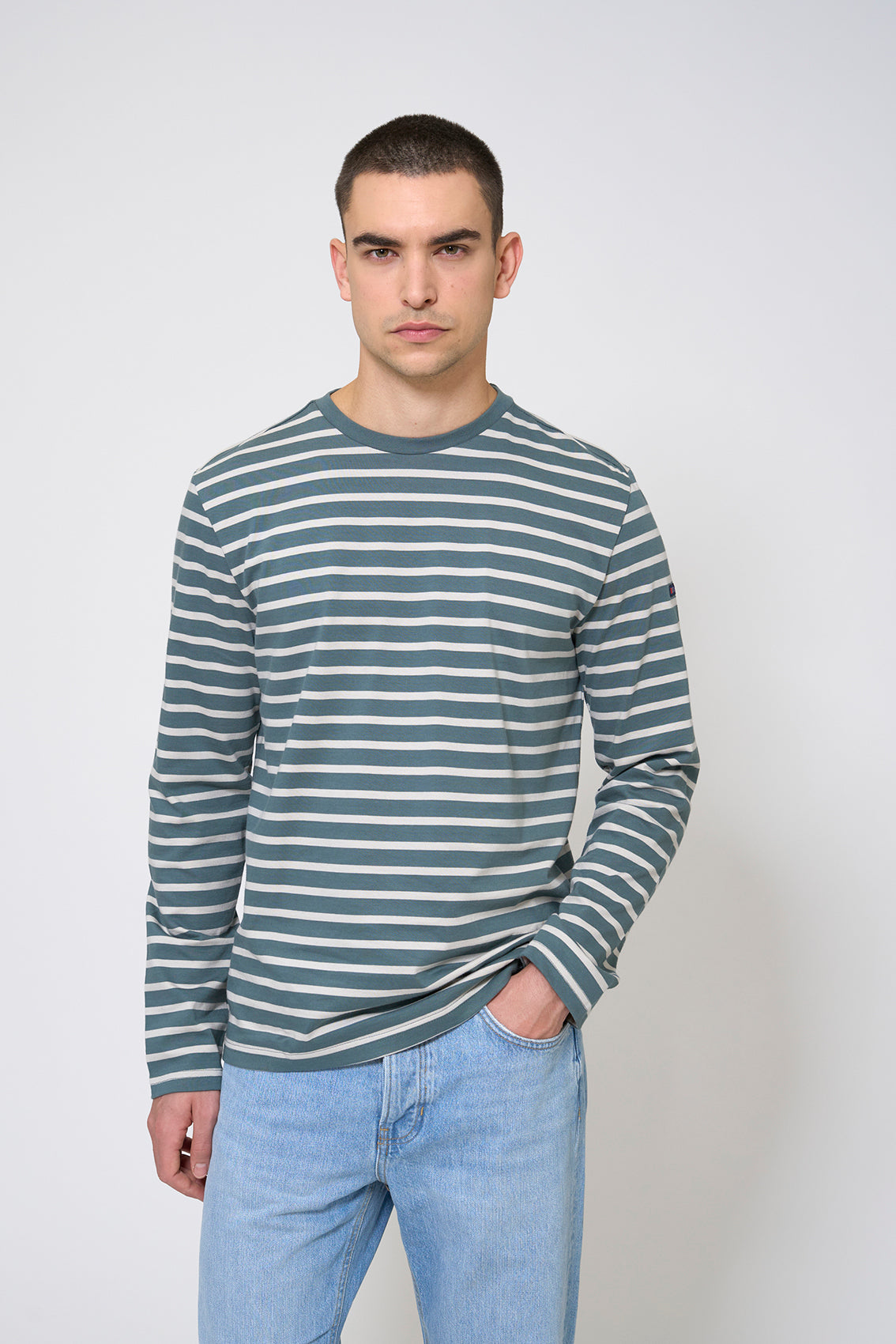 T-shirt manches longues rayé marin
