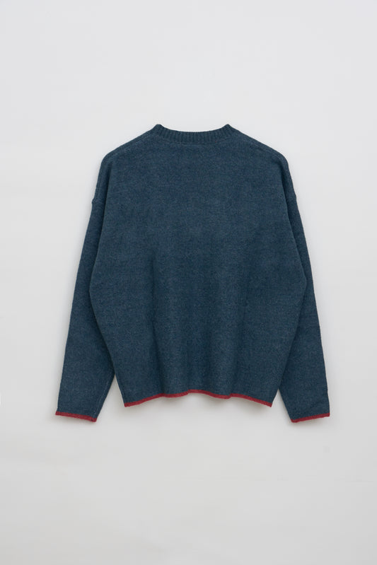 Pull maille basique femme rayure contraste