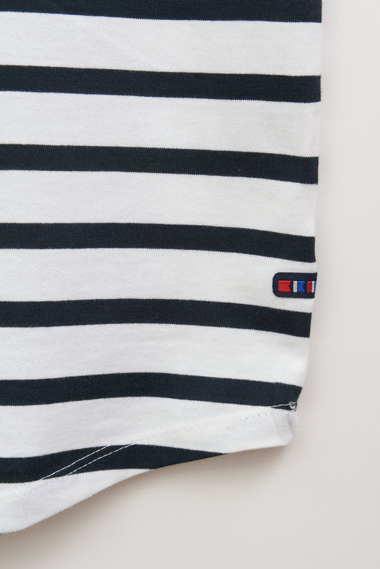 Camiseta marinera de algodón escote en pico