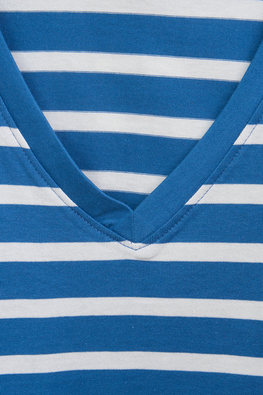 Camiseta marinera de algodón escote en pico