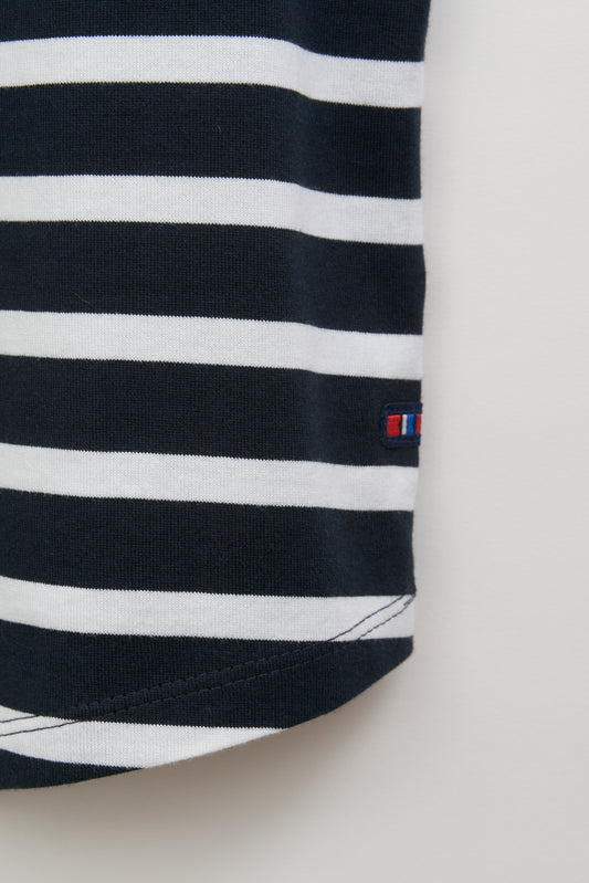 Camiseta marinera de algodón escote en pico