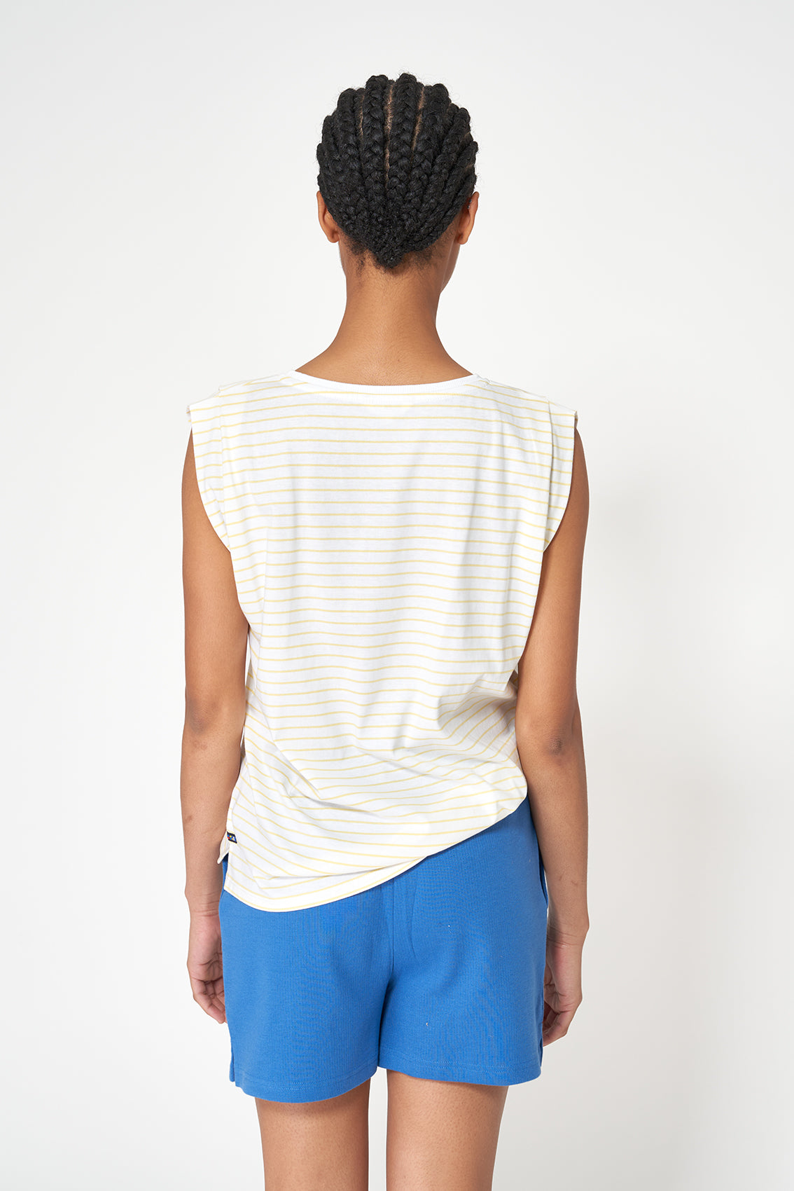 Striped T-shirt with kimono sleeves