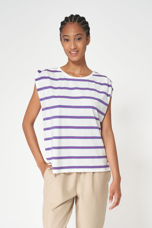 Camiseta a rayas con manga japonesa