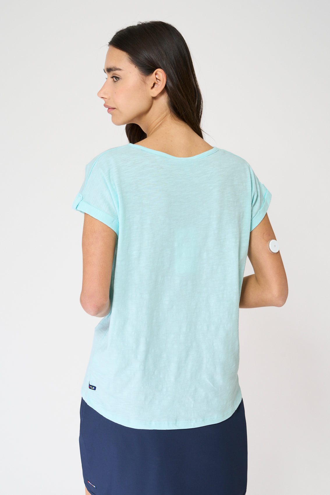 Camiseta de algodón slub estampada