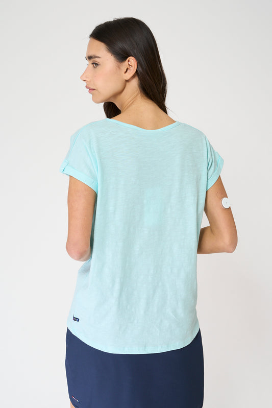 Camiseta de algodón slub estampada