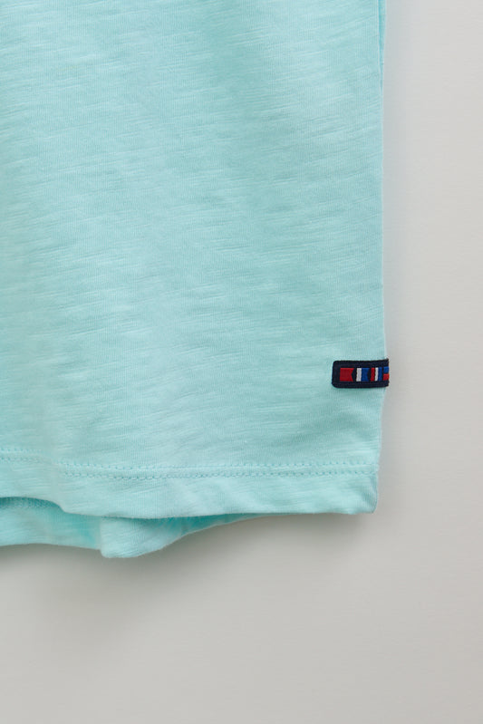 Camiseta de algodón slub estampada