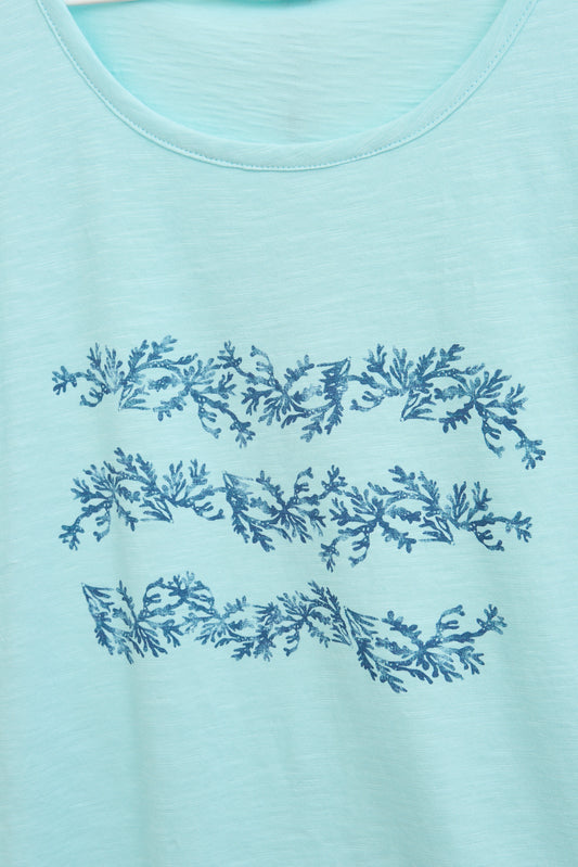 Camiseta de algodón slub estampada