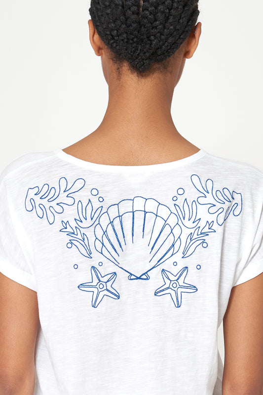 Camiseta en algodón dibujo espalda