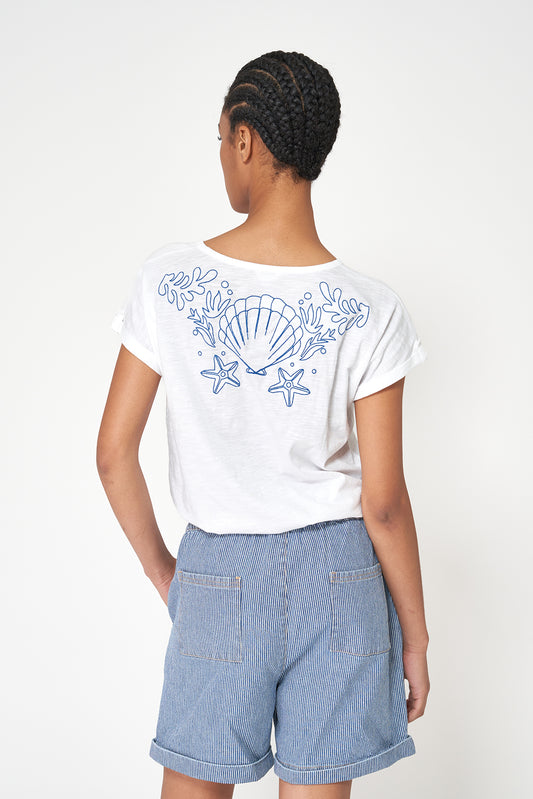 Camiseta en algodón dibujo espalda