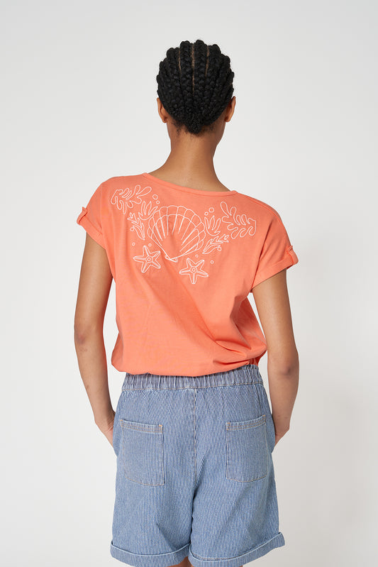 Camiseta en algodón dibujo espalda