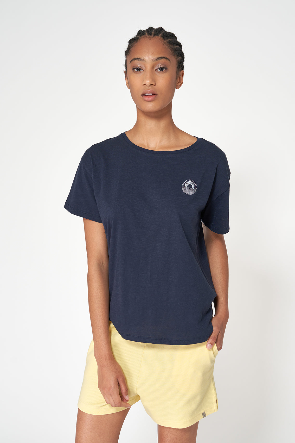 Camiseta básica en algodón flamé