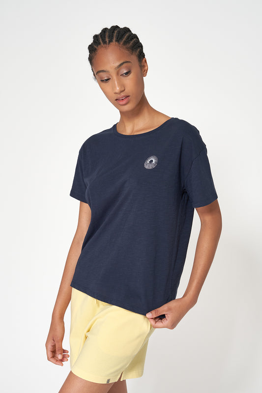 Camiseta básica en algodón flamé