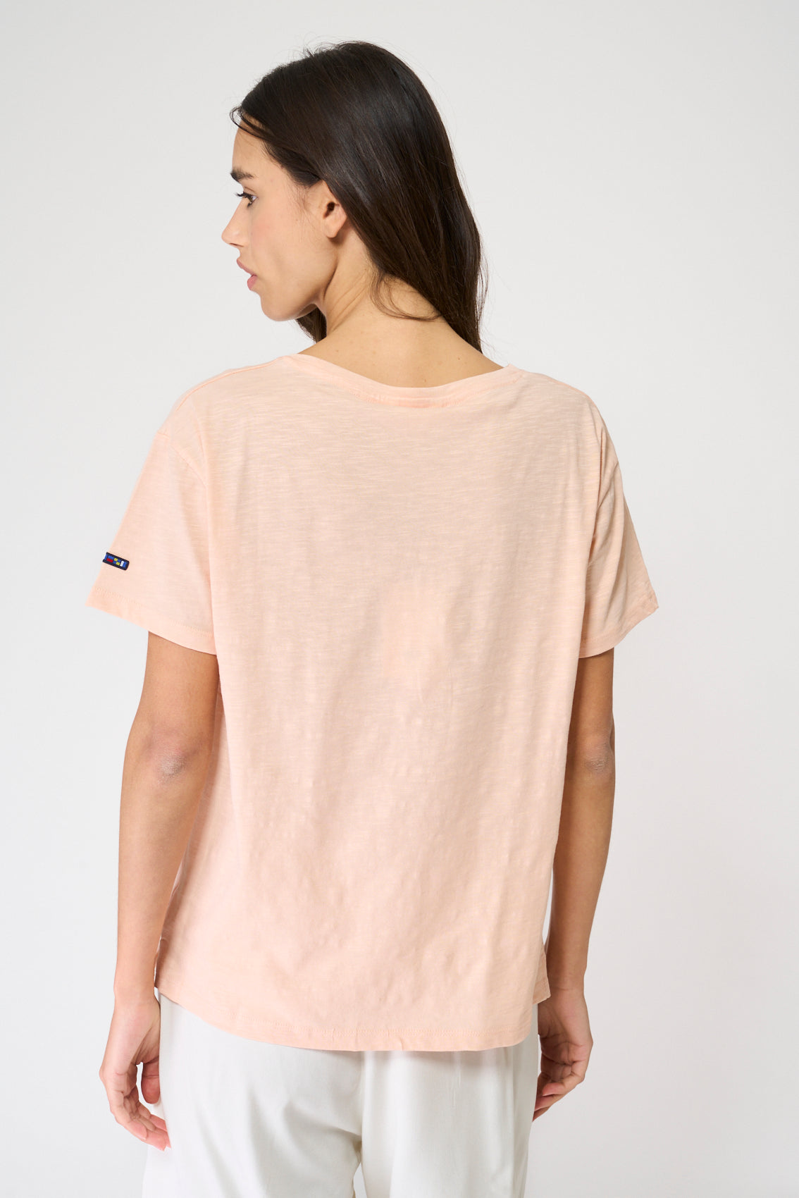 T-shirt basique en coton flammé