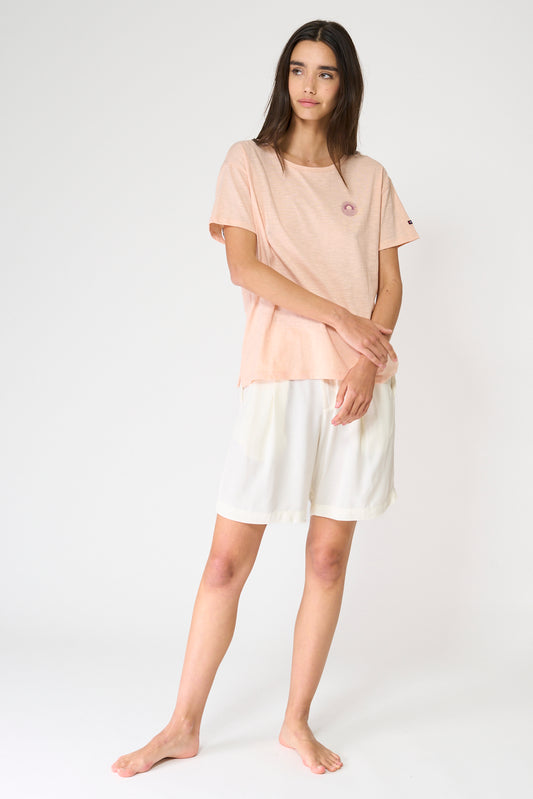 Camiseta básica en algodón flamé