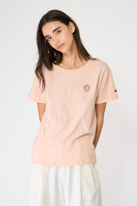 Camiseta básica en algodón flamé