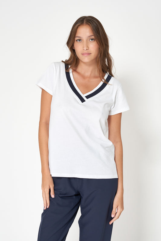 Camiseta escote en pico algodón 180 g