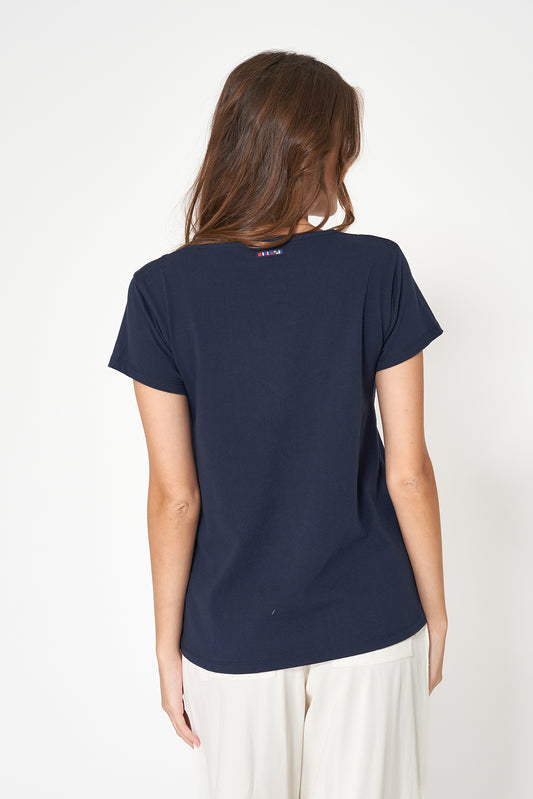 Camiseta escote en pico algodón 180 g