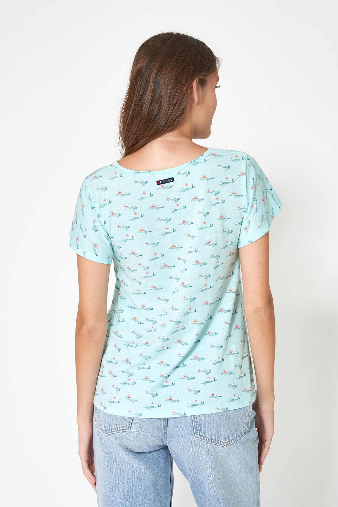 Printed slub cotton T-shirt