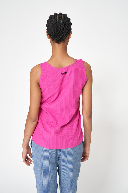 Top sin mangas en algodón pointelle