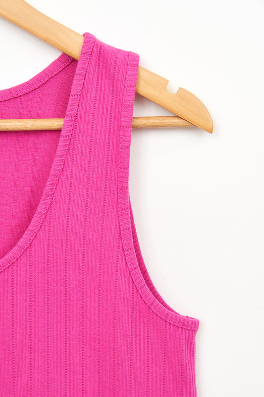 Top sin mangas en algodón pointelle