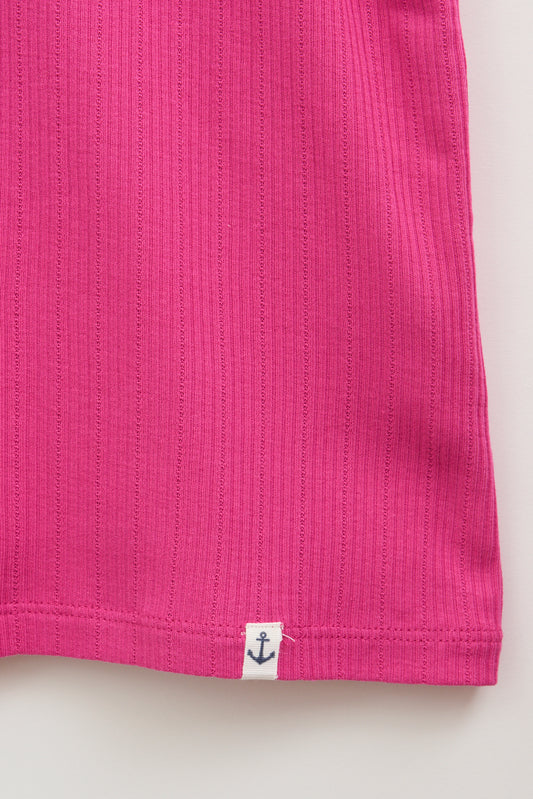 Camiseta en algodón pointelle con botones