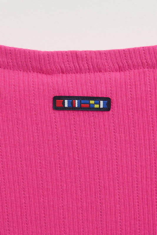 Camiseta en algodón pointelle con botones