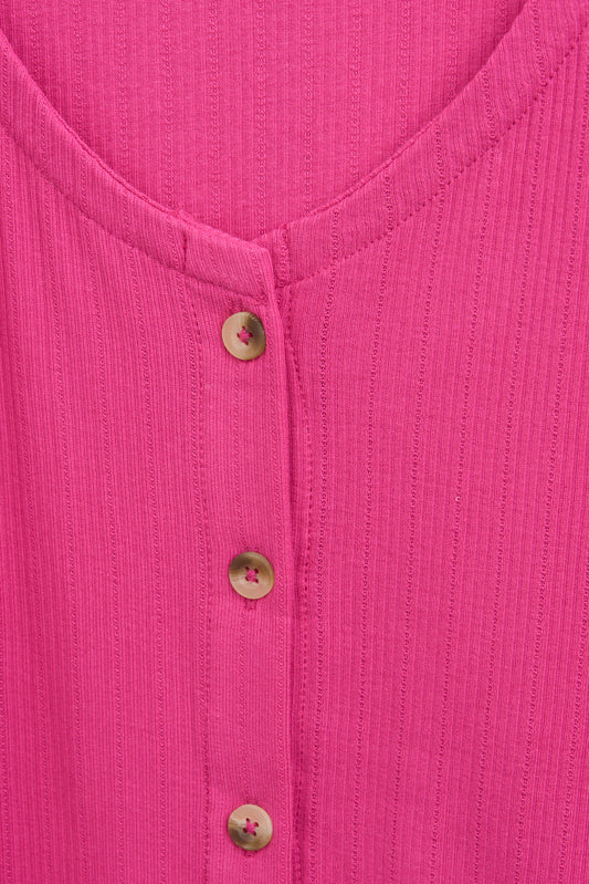 Camiseta en algodón pointelle con botones