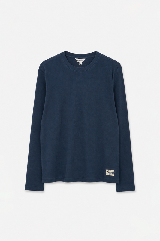 Long-sleeved waffle T-shirt