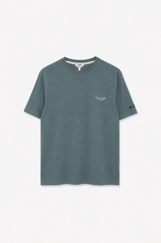 Short-sleeved T-shirt with rear print