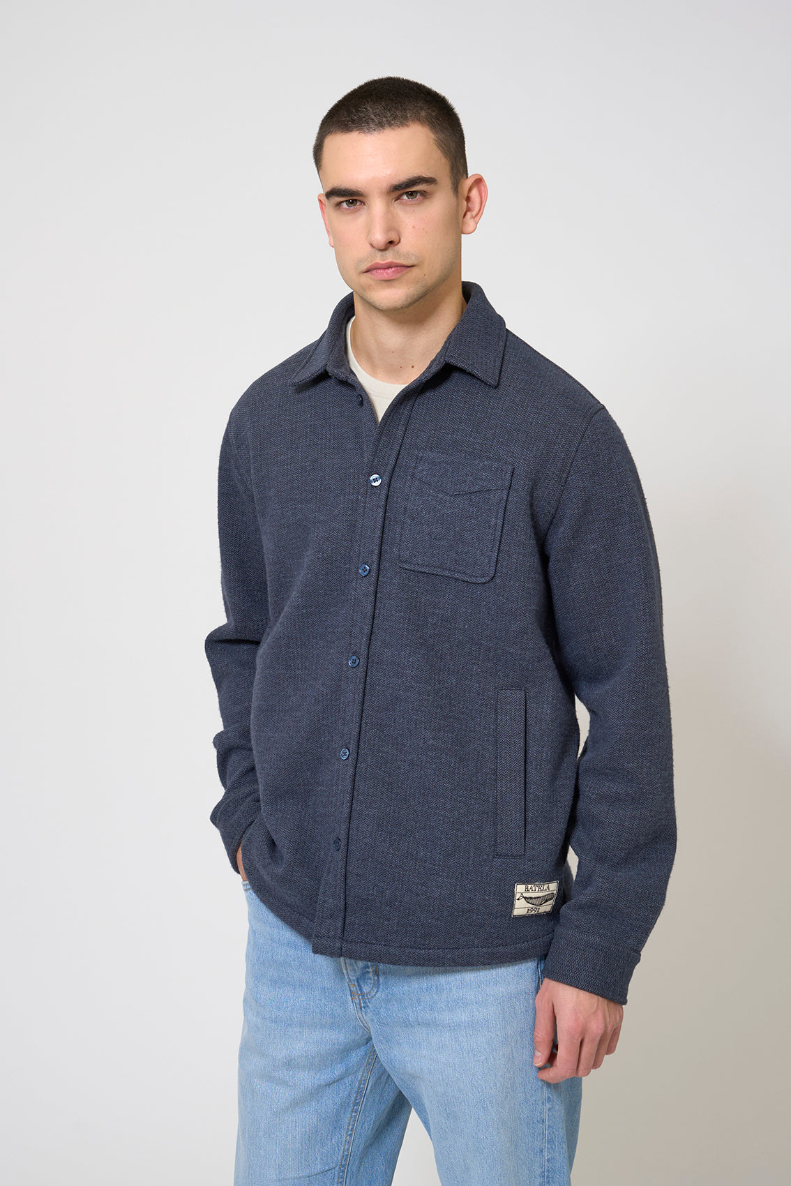 Overshirt with fleece lining
