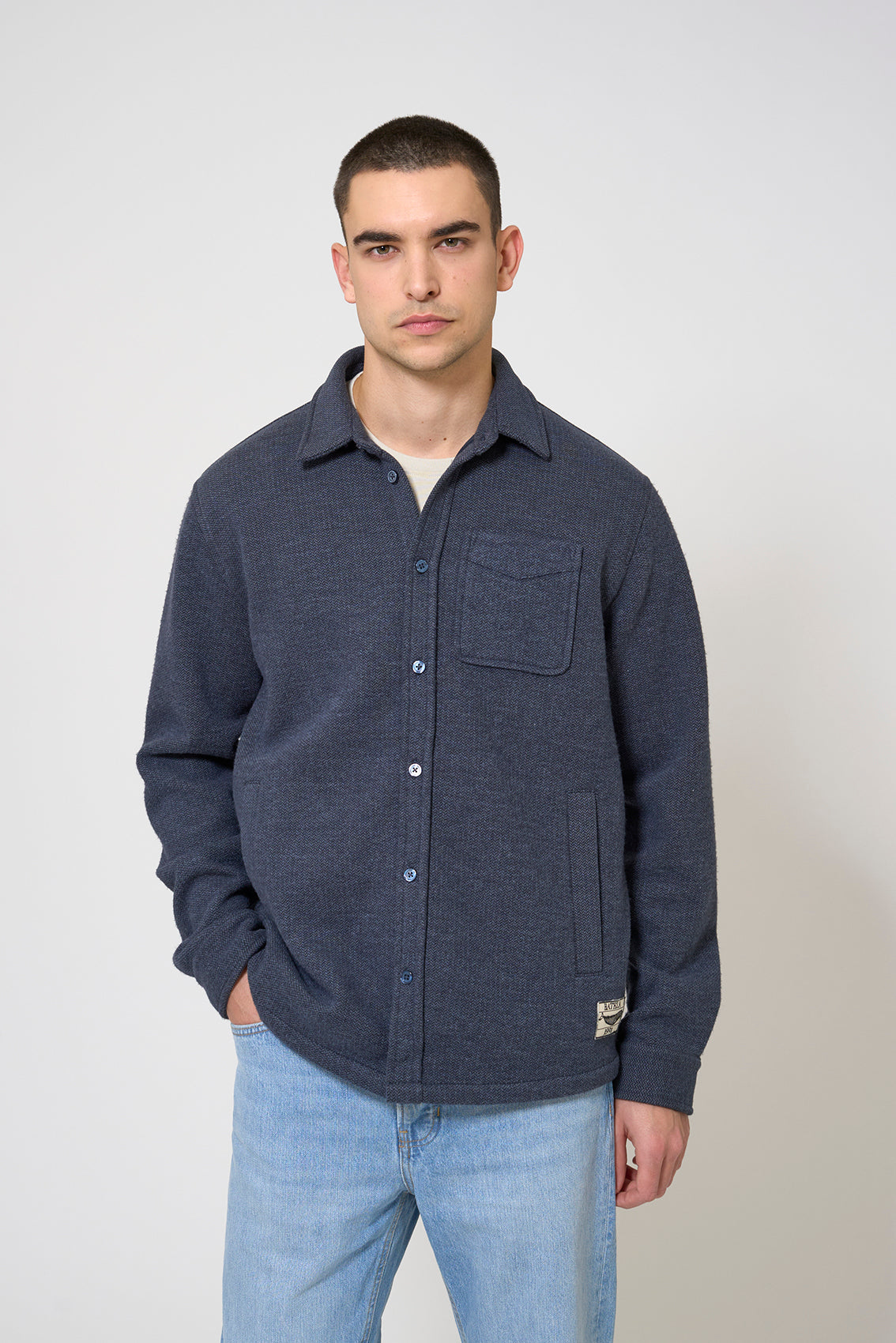 Overshirt with fleece lining