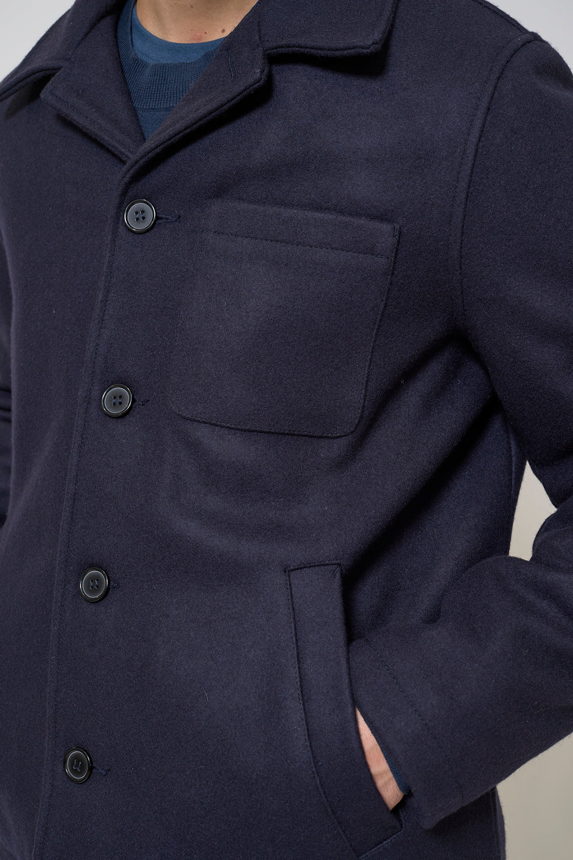 Wool overshirt with quilted lining