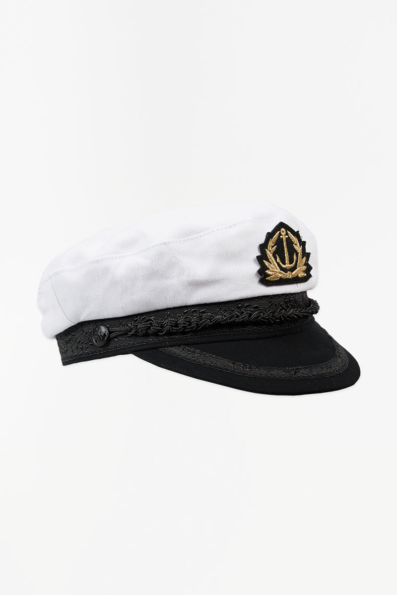 Gorra clásica capitán blanca de algodón Batela Moda SS25