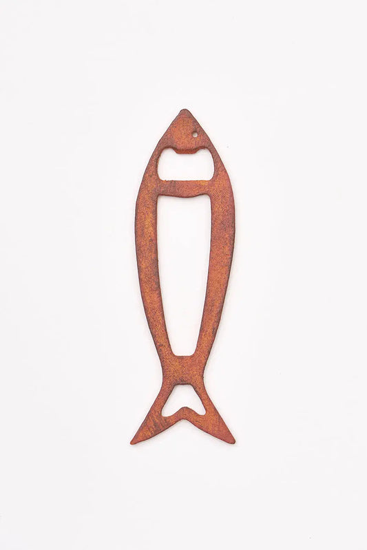 Abrebotellas forma de pez en hierro