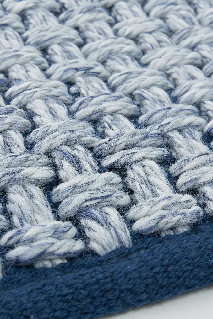 Alfombra de algodón tejido azul