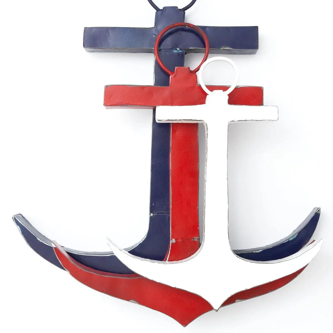 Ancla pequeño de metal reciclado color blanco - D6735 Batela