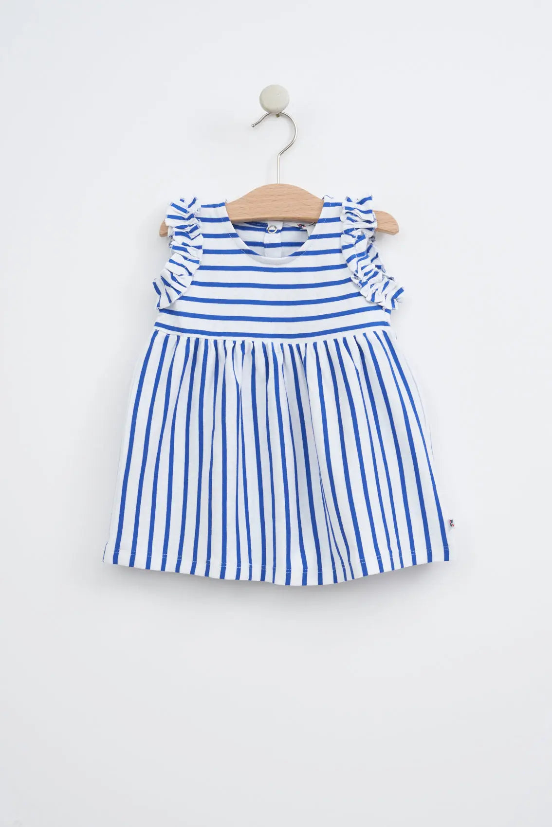 Vestido bebé a rayas con volantes
