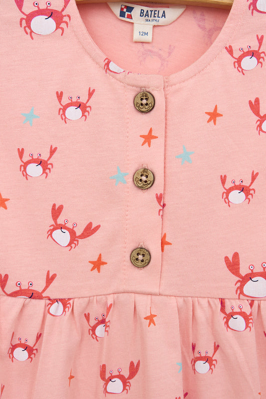 Vestido de bebé sin mangas estampado playero