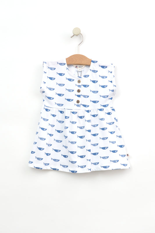 Vestido de bebé sin mangas estampado playero