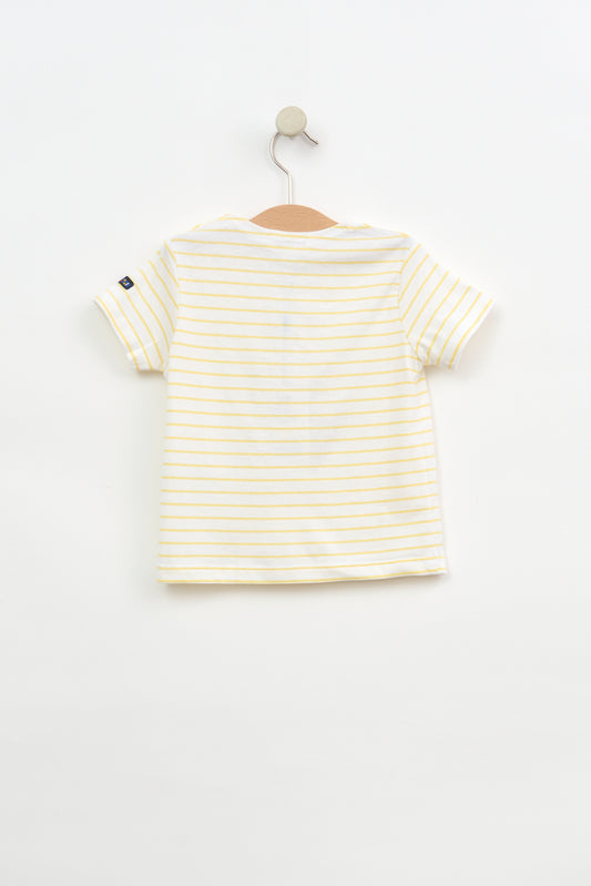 Camiseta de bebé manga corta raya marinera