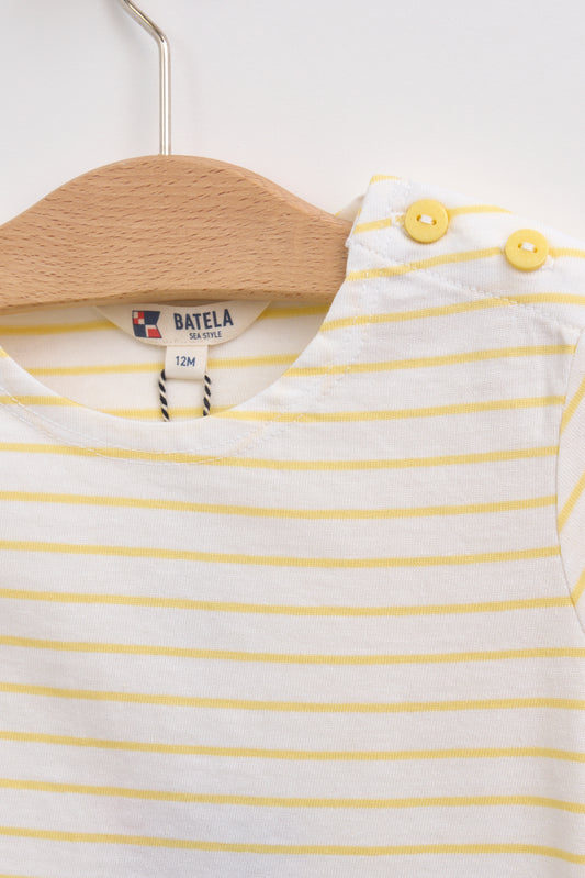 Camiseta de bebé manga corta raya marinera
