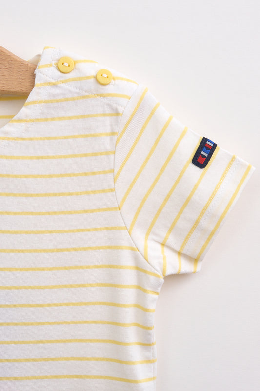 Camiseta de bebé manga corta raya marinera
