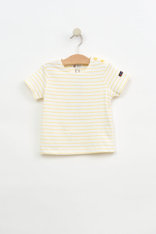 Camiseta de bebé manga corta raya marinera